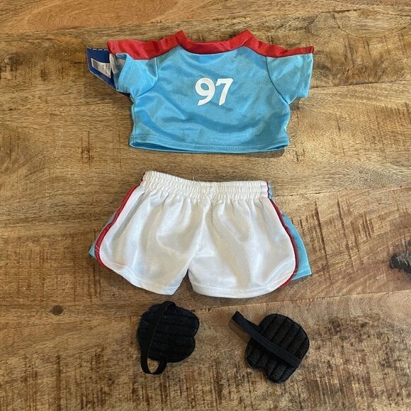 Build-a-Bear Soccer Uniform 4pc Teal 14" GUC Outfit Clothes Sports Athletic - Picture 6 of 7